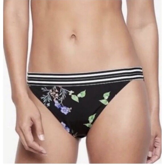 Athleta Gold Coast Low Rise Floral Banded Bikini Swim Bottoms Size Large NWT - Picture 1 of 11